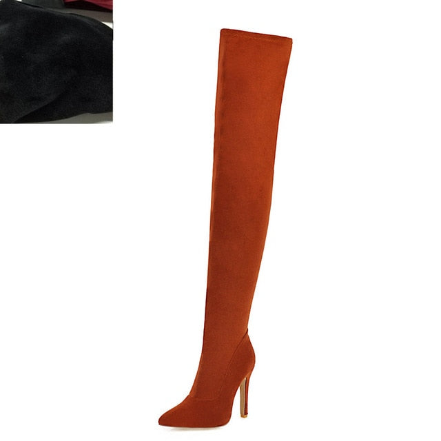 4 COLORS Over the Knee High Heel Boots /Botas de mujer