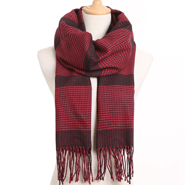 Mens Luxury Design Scarf Foulard Plaid Scarves Poncho Casual Winter
