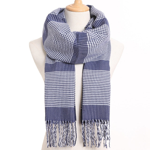 Mens Luxury Design Scarf Foulard Plaid Scarves Poncho Casual Winter