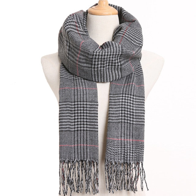 Mens Luxury Design Scarf Foulard Plaid Scarves Poncho Casual Winter