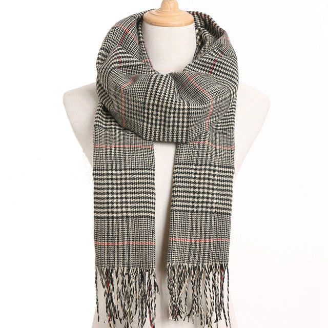 Mens Luxury Design Scarf Foulard Plaid Scarves Poncho Casual Winter