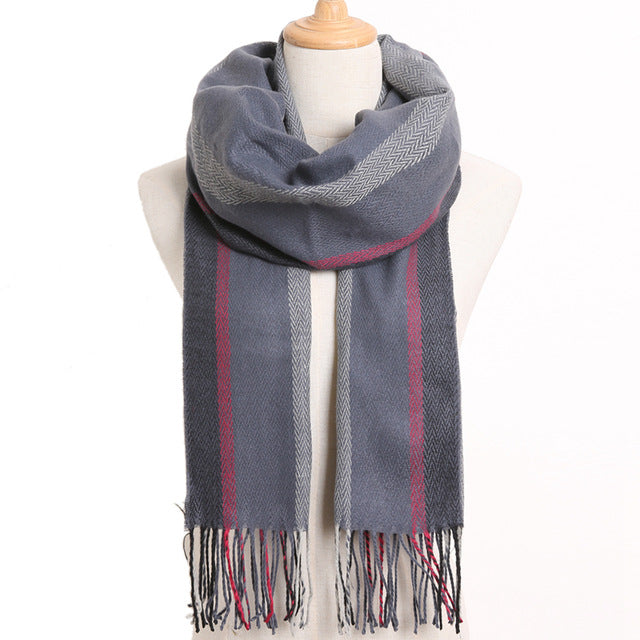 Mens Luxury Design Scarf Foulard Plaid Scarves Poncho Casual Winter