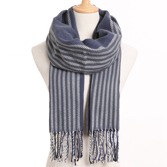 Mens Luxury Design Scarf Foulard Plaid Scarves Poncho Casual Winter