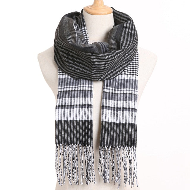 Mens Luxury Design Scarf Foulard Plaid Scarves Poncho Casual Winter