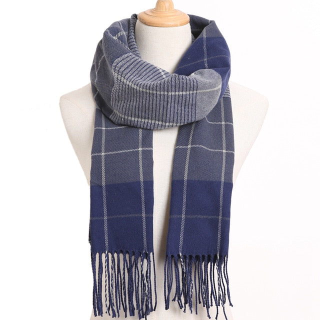 Mens Luxury Design Scarf Foulard Plaid Scarves Poncho Casual Winter