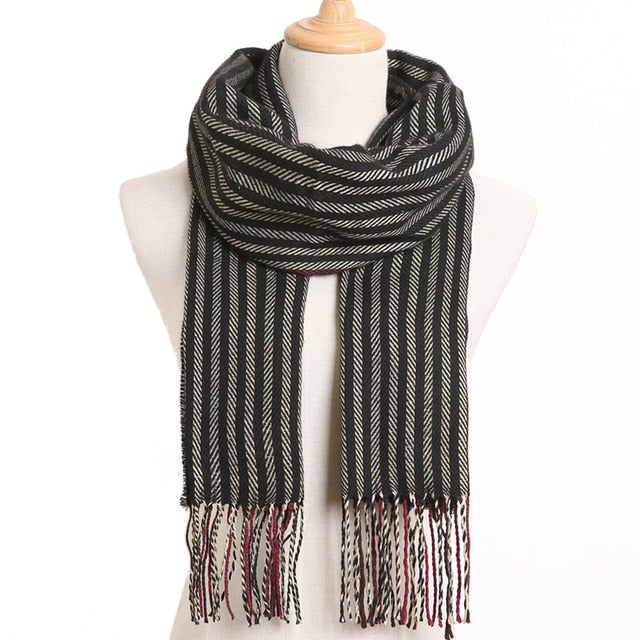 Mens Luxury Design Scarf Foulard Plaid Scarves Poncho Casual Winter