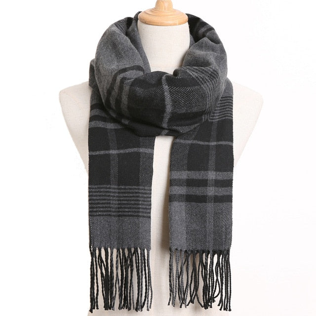 Mens Luxury Design Scarf Foulard Plaid Scarves Poncho Casual Winter