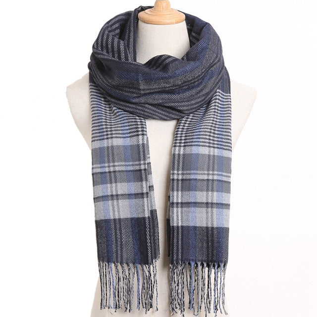 Mens Luxury Design Scarf Foulard Plaid Scarves Poncho Casual Winter