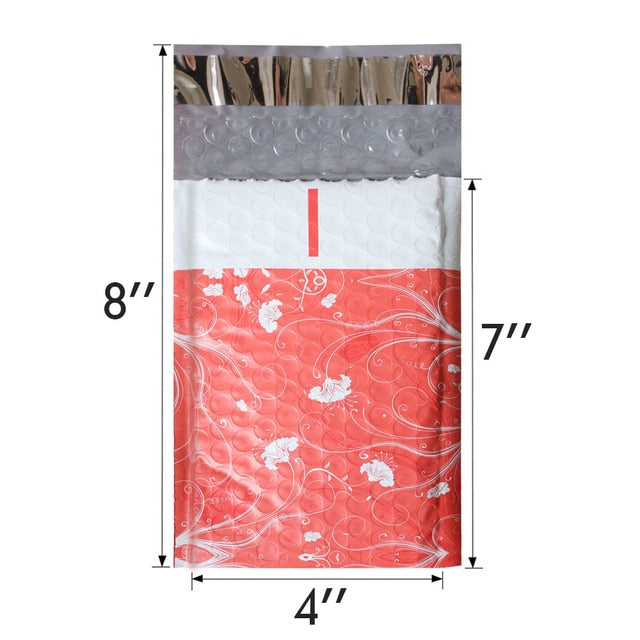 10PCS Small Pink Polka Dots Poly Padded Bubble Envelope Mailers