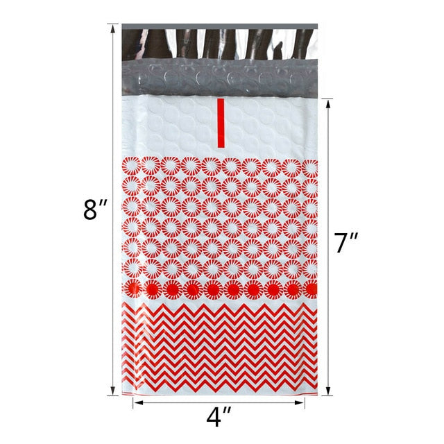10PCS Small Pink Polka Dots Poly Padded Bubble Envelope Mailers