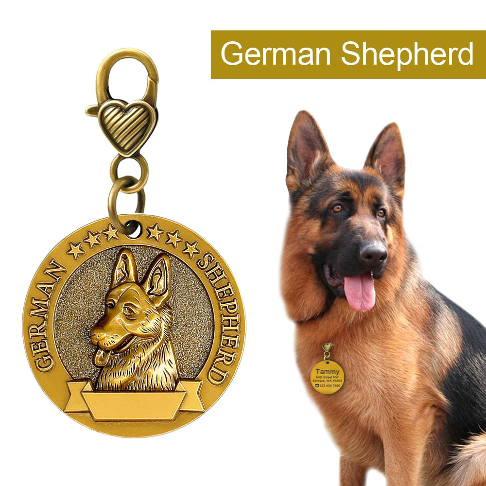 Dog ID Name Tag Engraved Personalized Metal