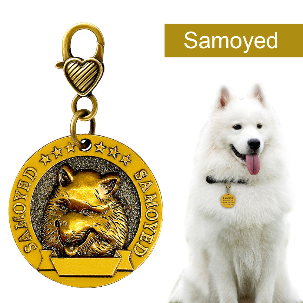 Dog ID Name Tag Engraved Personalized Metal