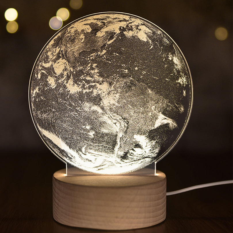 LED 3D Moon Night Light Unicorn Lamp