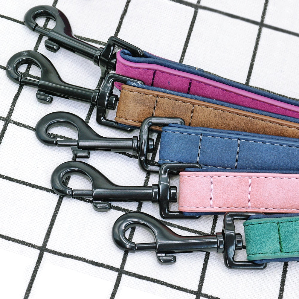 Leather Custom Personalized Pet Tag ID Name Collar/Leash