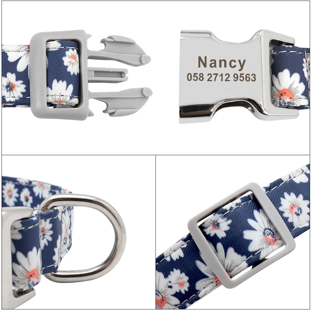 Customized Colorful Pet Collar Engraved ID Name Tag