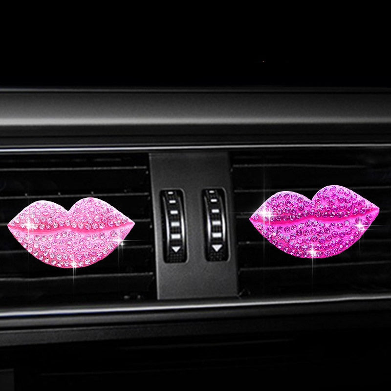 Air Vent Rhinestone Diamond Lipstick Decoration