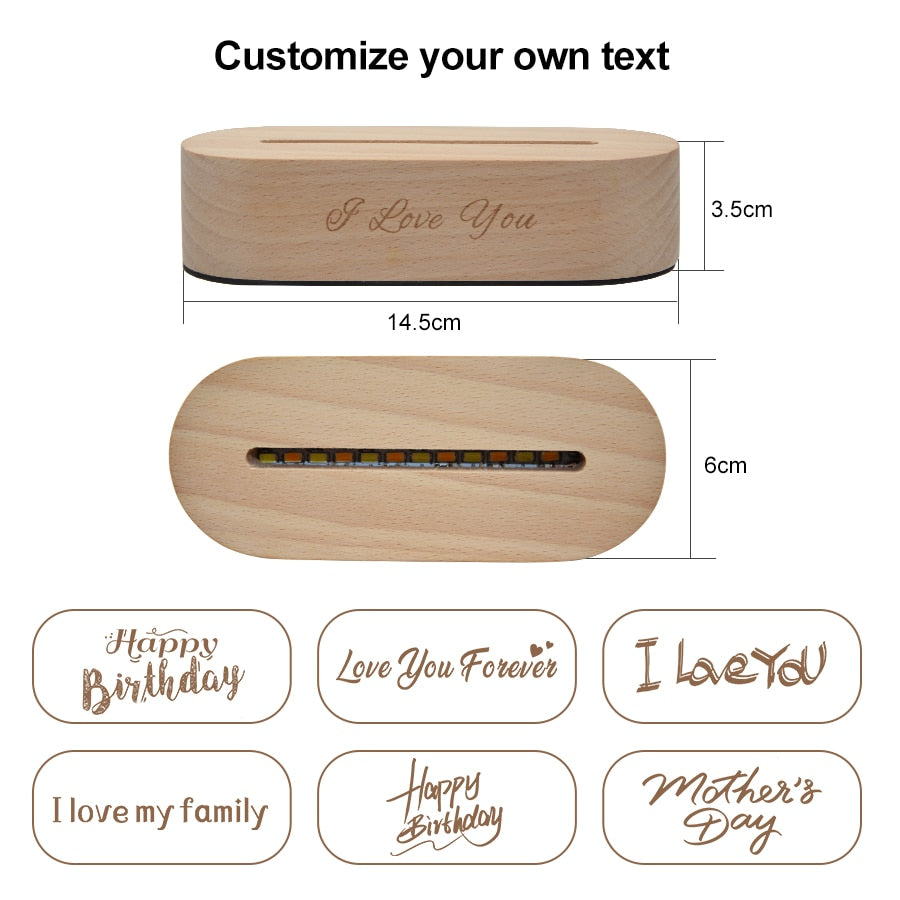 Personalized 3D Photo Night Light USB Lamp Gift