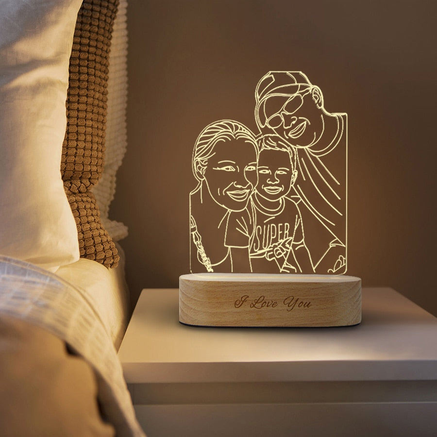 Personalized 3D Photo Night Light USB Lamp Gift