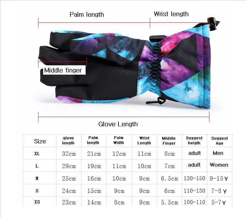 Snow Winter Ski Gloves Waterproof Warm Sports