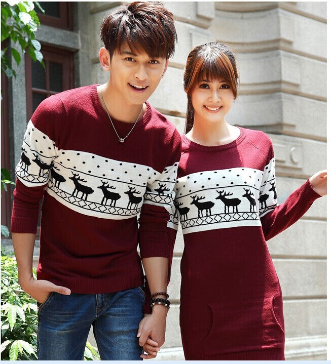 Couples Matching Christmas Deer Sweater