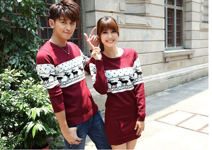 Couples Matching Christmas Deer Sweater