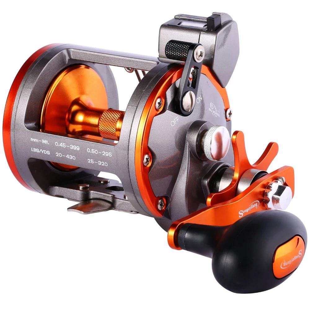 Line Counter Trolling Fishing Reel Level Wind Cast Drum Digital Display