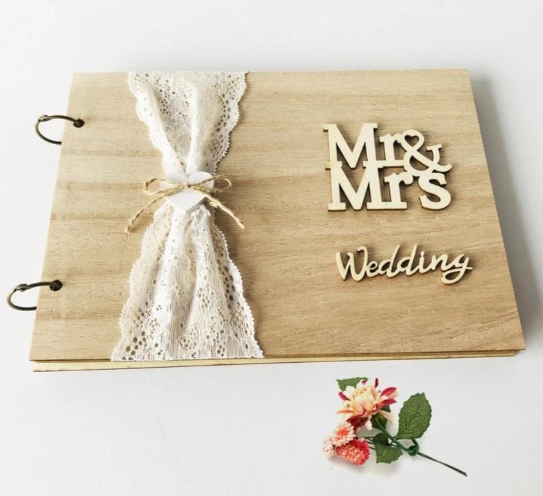 Wedding Guest Book Rustic Wood Guestbook
