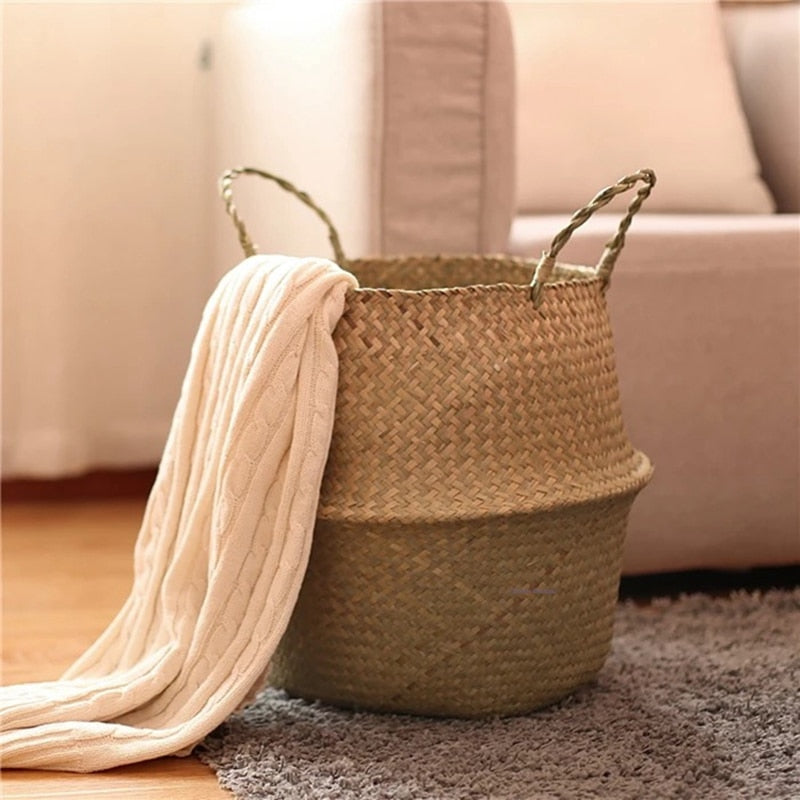 Handmade Rattan Woven Flower Basket Decor