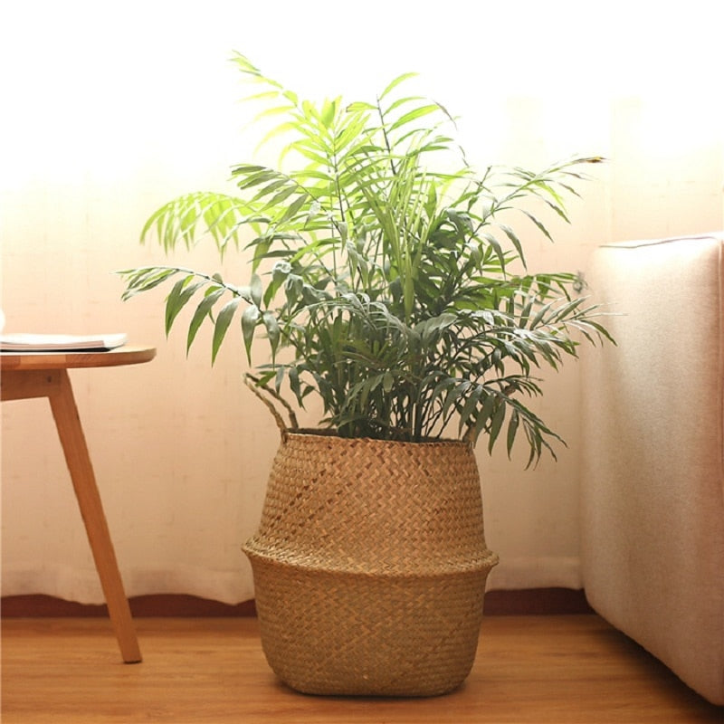 Handmade Rattan Woven Flower Basket Decor