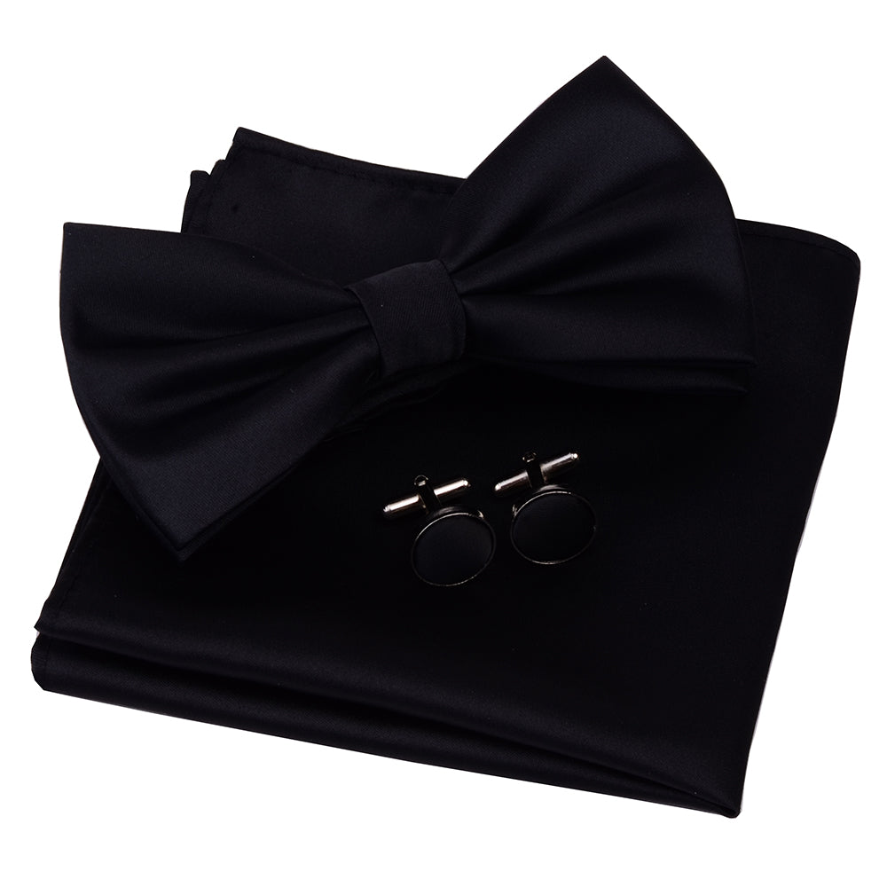 Double Fold Bowties Hanky Cufflinks Gift