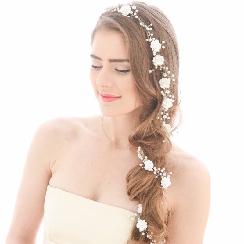 Rose Gold Pearl Crystal Hairband