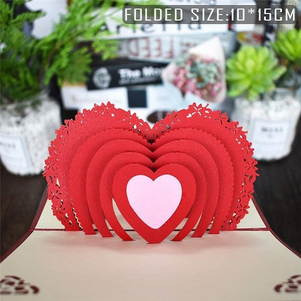 3D Pop Up Valentines Wedding Love Engagement Card