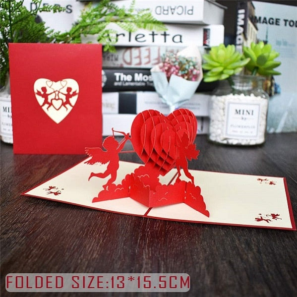 3D Pop Up Valentines Wedding Love Engagement Card