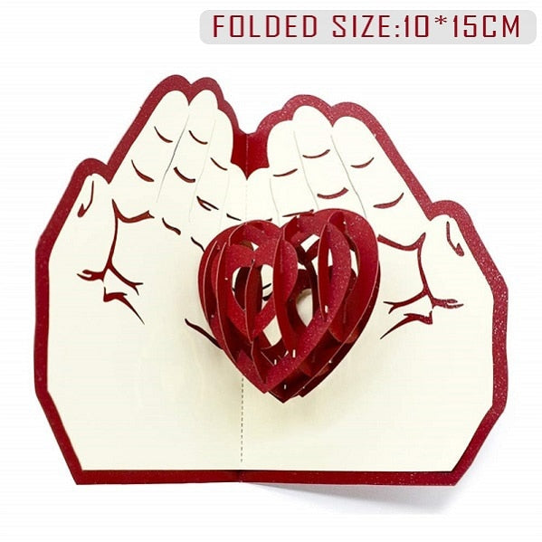 3D Pop Up Valentines Wedding Love Engagement Card