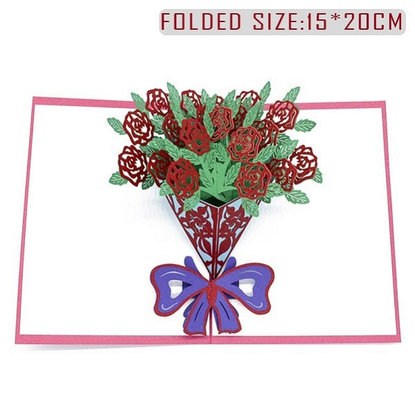 3D Pop Up Valentines Wedding Love Engagement Card