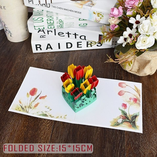 3D Pop Up Valentines Wedding Love Engagement Card