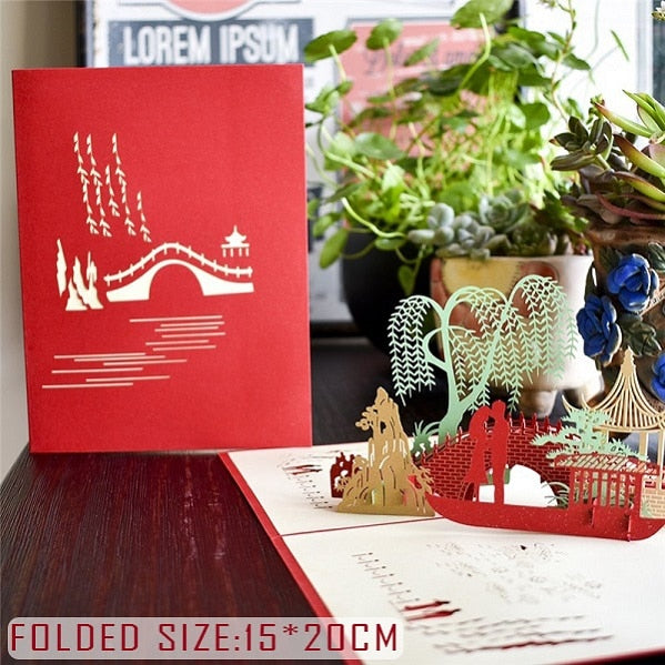 3D Pop Up Valentines Wedding Love Engagement Card