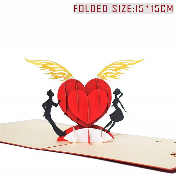 3D Pop Up Valentines Wedding Love Engagement Card