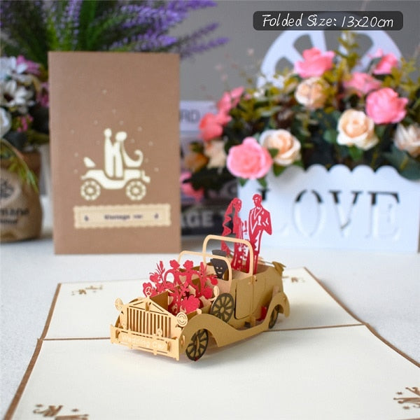 3D Pop Up Valentines Wedding Love Engagement Card