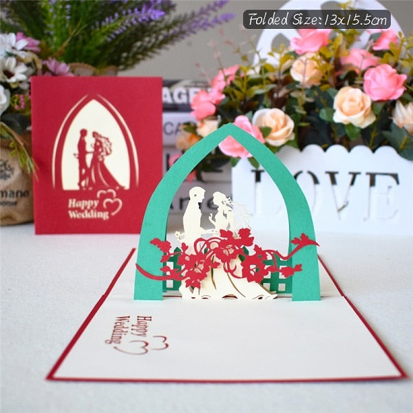 3D Pop Up Valentines Wedding Love Engagement Card