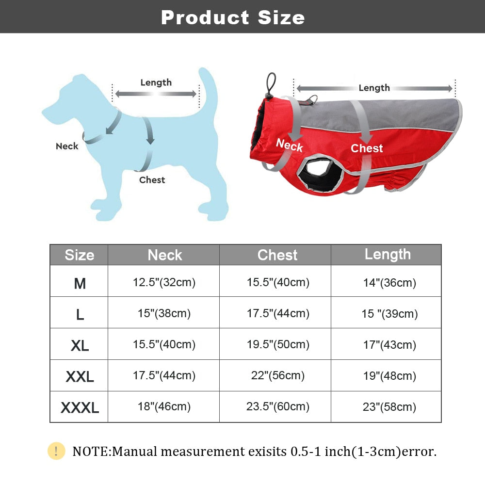 Warm Pet Jacket Winter Large Dogs Reflective Coat