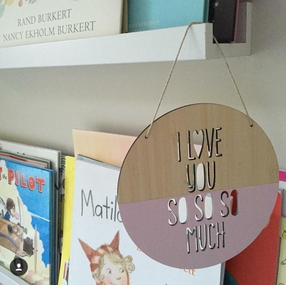 Nordic Wooden I Love You So Much Wall Hanging Decor