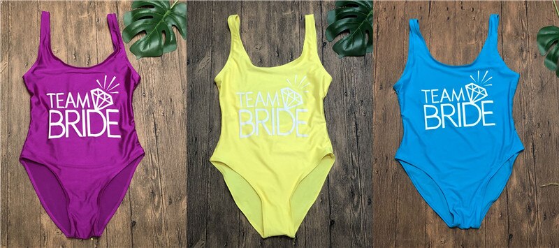 TEAM BRIDE Swimsuit High Cut Bachelorette Monokini