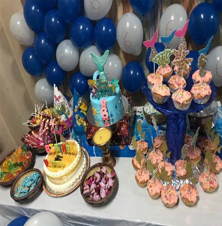 Mermaid Party Decorations Birthday Cake Topper & Ballons