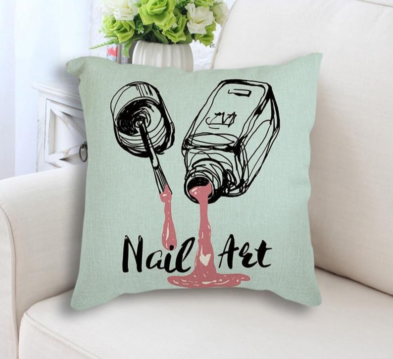 Nail Polish Nordic Art Print Pillow Case Cover