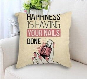Nail Polish Nordic Art Print Pillow Case Cover