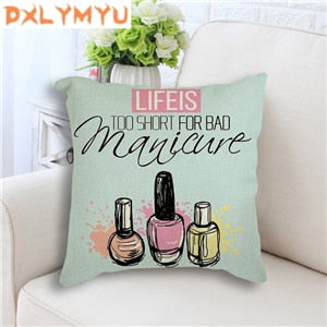 Nail Polish Nordic Art Print Pillow Case Cover