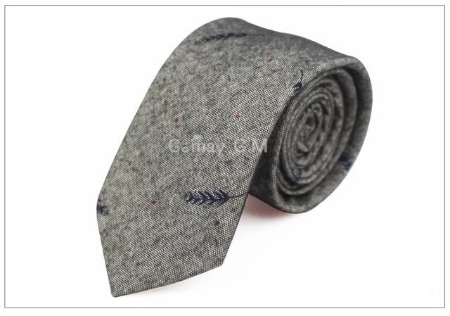 Bird Feather Cotton Fashion Ties Slim Neckwear