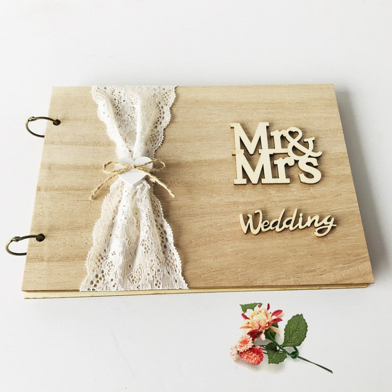 Wedding Guest Book Rustic Wood Guestbook