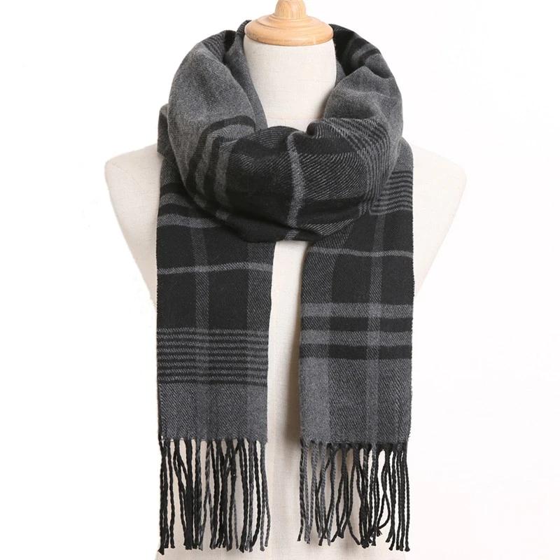 Mens Luxury Design Scarf Foulard Plaid Scarves Poncho Casual Winter